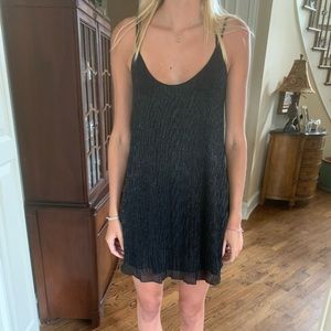 black shiny formal dress
